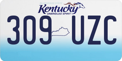 KY license plate 309UZC