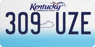 KY license plate 309UZE
