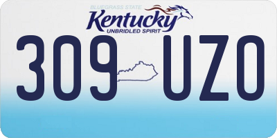 KY license plate 309UZO