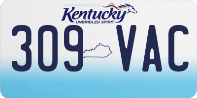 KY license plate 309VAC