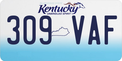 KY license plate 309VAF