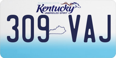 KY license plate 309VAJ