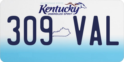 KY license plate 309VAL