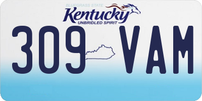 KY license plate 309VAM