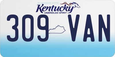 KY license plate 309VAN