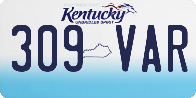 KY license plate 309VAR