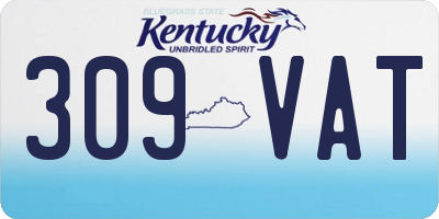 KY license plate 309VAT