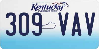KY license plate 309VAV