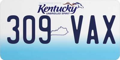 KY license plate 309VAX