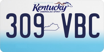 KY license plate 309VBC