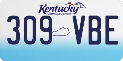 KY license plate 309VBE