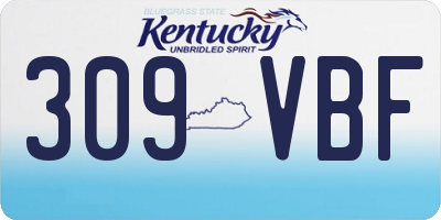 KY license plate 309VBF