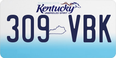 KY license plate 309VBK