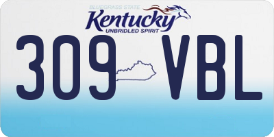 KY license plate 309VBL