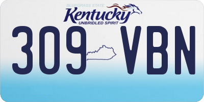KY license plate 309VBN