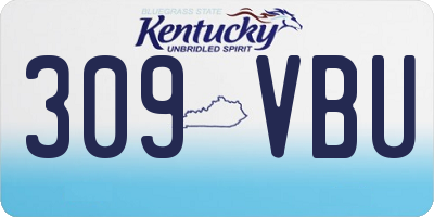 KY license plate 309VBU