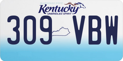 KY license plate 309VBW