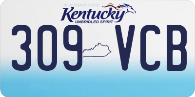 KY license plate 309VCB