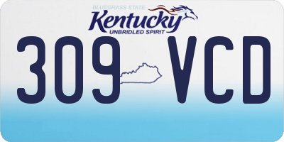 KY license plate 309VCD