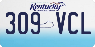 KY license plate 309VCL