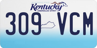 KY license plate 309VCM