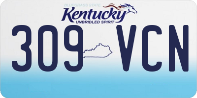 KY license plate 309VCN