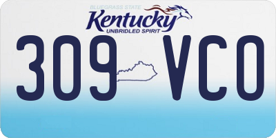 KY license plate 309VCO