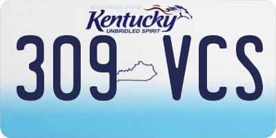 KY license plate 309VCS