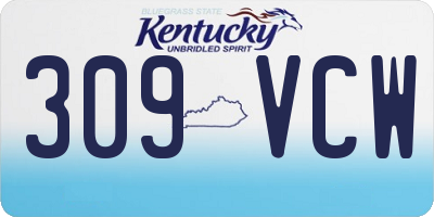 KY license plate 309VCW