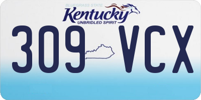 KY license plate 309VCX