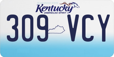 KY license plate 309VCY