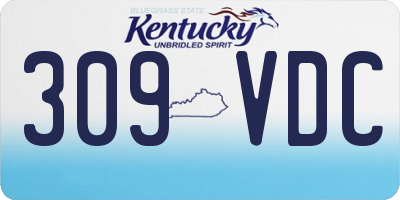 KY license plate 309VDC