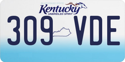 KY license plate 309VDE