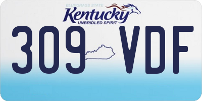 KY license plate 309VDF