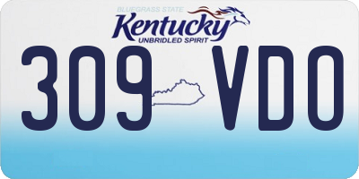 KY license plate 309VDO
