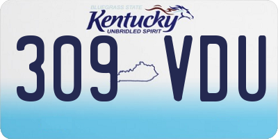 KY license plate 309VDU