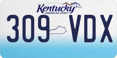 KY license plate 309VDX