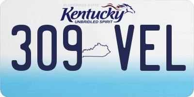 KY license plate 309VEL