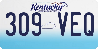 KY license plate 309VEQ