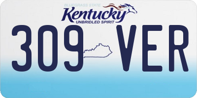 KY license plate 309VER