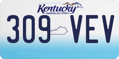 KY license plate 309VEV