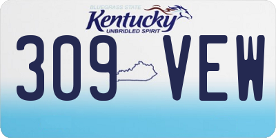 KY license plate 309VEW