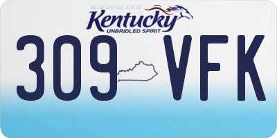 KY license plate 309VFK