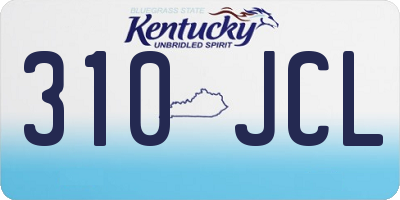 KY license plate 310JCL