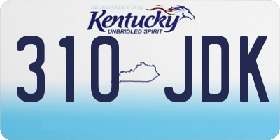 KY license plate 310JDK