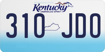 KY license plate 310JDO