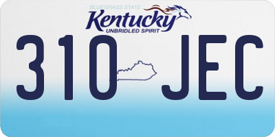 KY license plate 310JEC