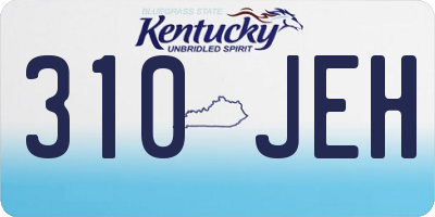 KY license plate 310JEH