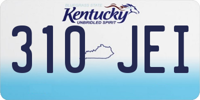 KY license plate 310JEI
