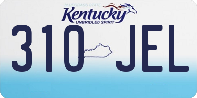KY license plate 310JEL
